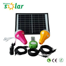 Integrated LED mini solar lighting kit, solar indoor led lighting system with 3 LED lights & mobile charger, 3 lights kit